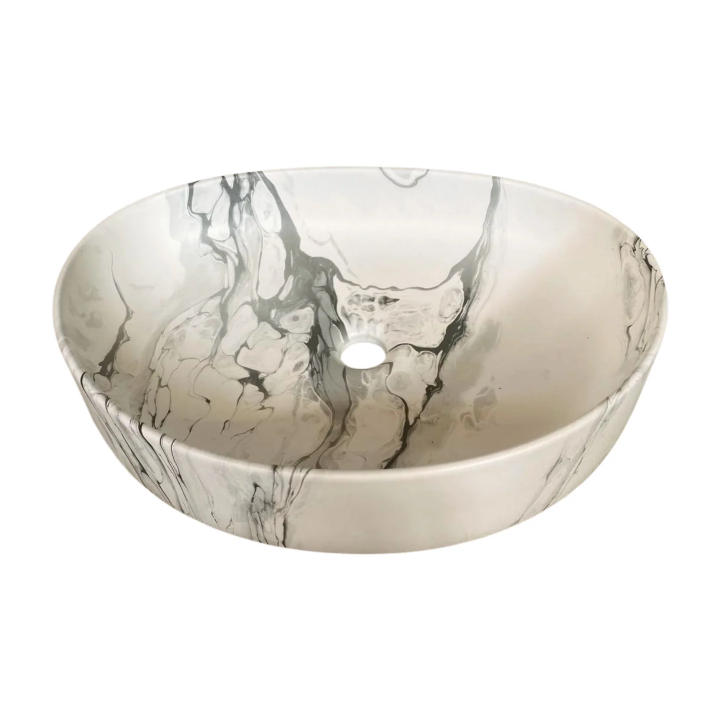 Heavy duty Marble Look oval basin