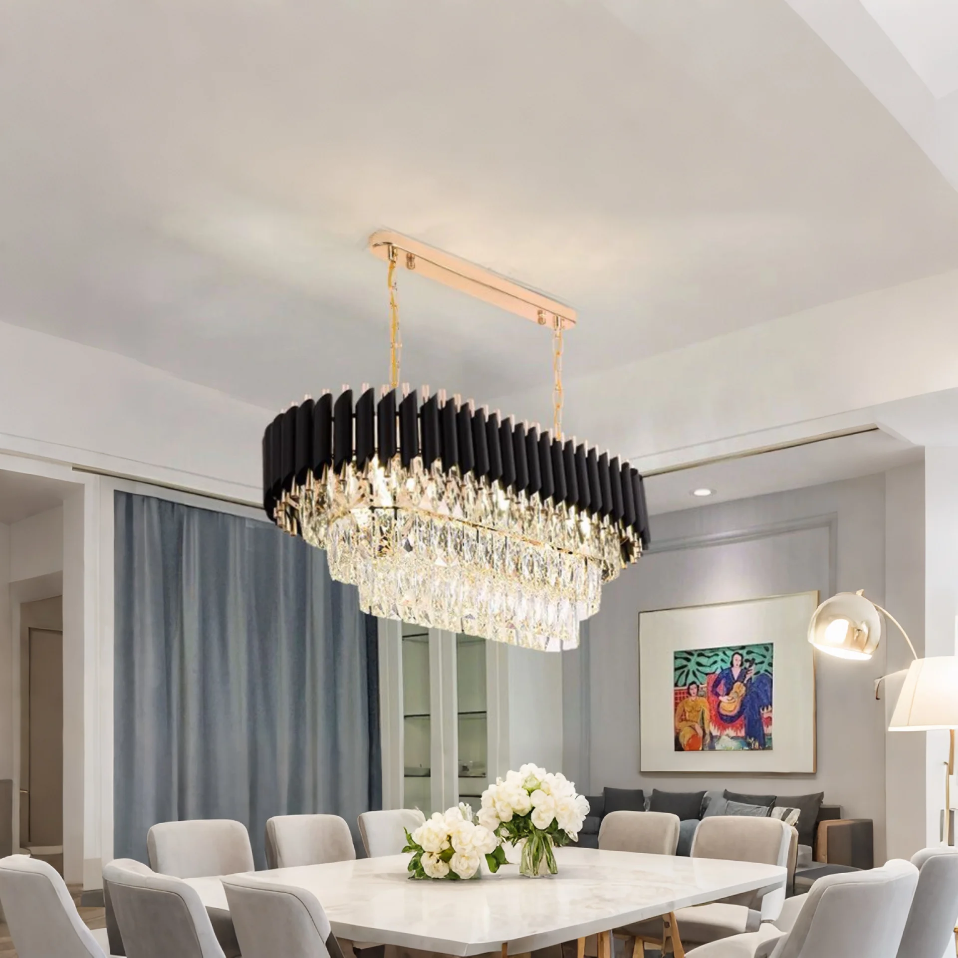 TAKING ADVANCE ORDERS  Black and Gold Electroplating Chandelier