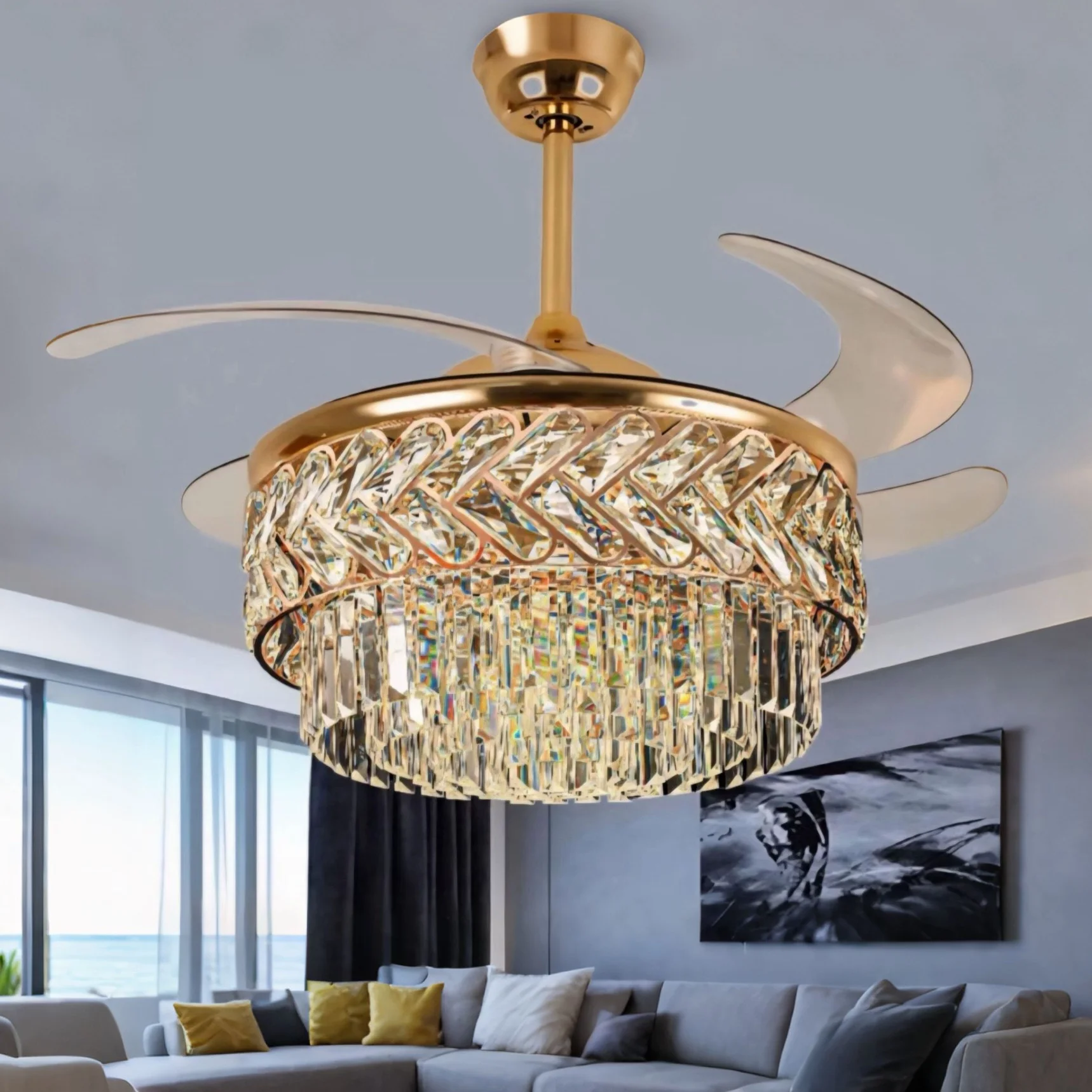 TAKING ADVANCE ORDERS: Brush gold ceiling fan
